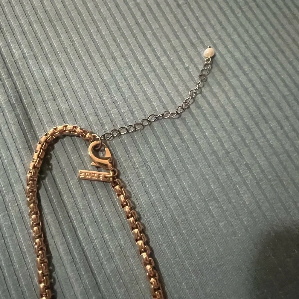 White House Black Market Rose Gold Lariat Necklace